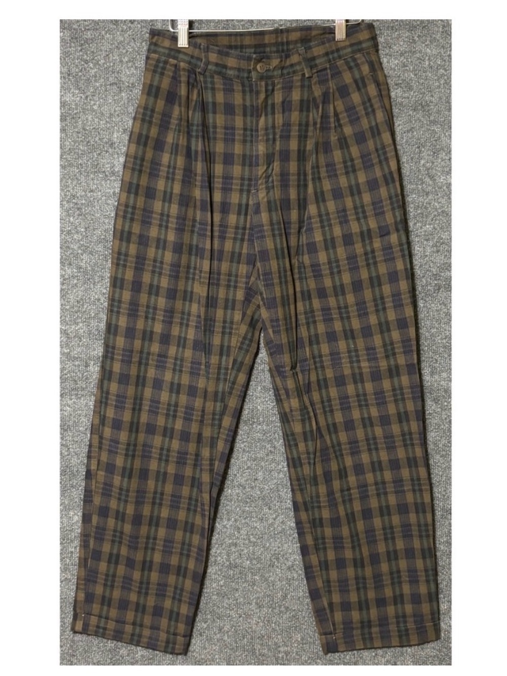 Vintage GAP Brown and Navy Plaid High-Rise Trousers